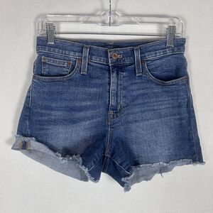 J.Crew Mercantile Jean Shorts Womens Size 25 Cut Off Blue Denim Casual Mid Rise